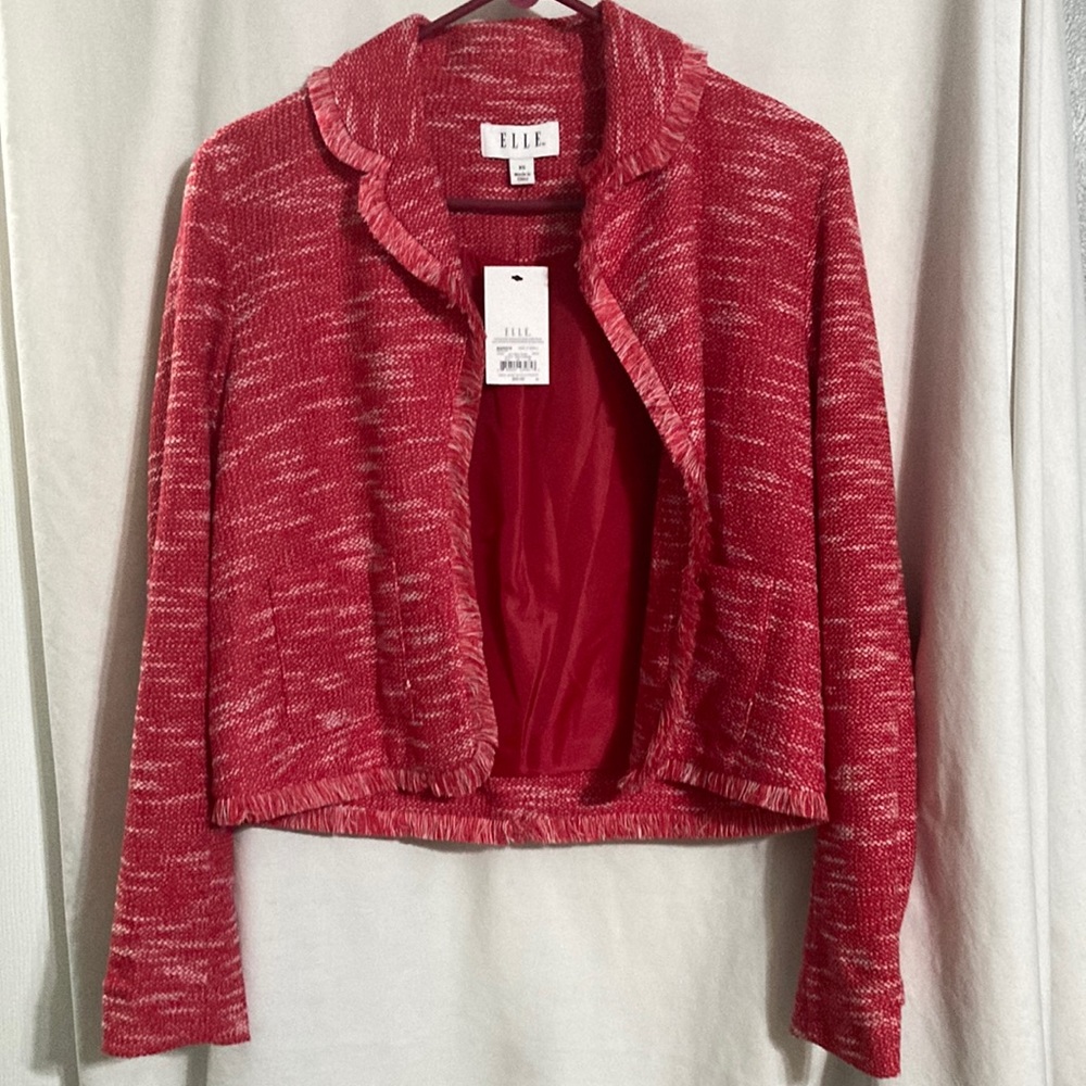 Size woman’s XS fringe edges lightweight jacket Elle Brand NWT